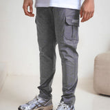 <transcy>Schwarze, taillierte V3 Cargohose</transcy>