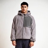 Grey Tech Panel Sherpa Fleece