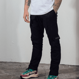 <transcy>Schwarze, taillierte V3 Cargohose</transcy>