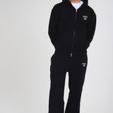 Essential College Black Zip Up & Jogger Tracksuit Set
