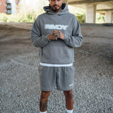 Slate Blurred Hoodie & Shorts Set