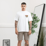 White Colour Block Graphic Tee