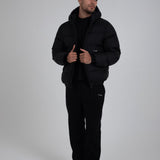Black Core Hooded Puffer Jacket