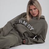 Olive College Zip-Up RMDY. Hoodie