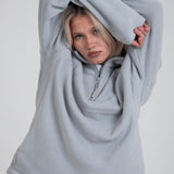 Soft Grey 1/4 Zip Fleece Jacket