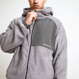 Grey Tech Panel Sherpa Fleece